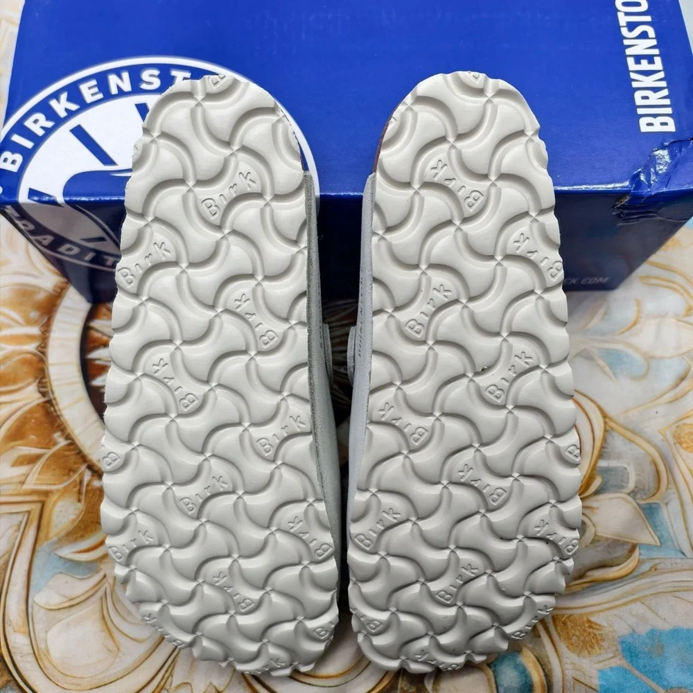 NWT Women's Birkenstock Boston Shoes in White Suede - Narrow Fit - Picture 3 of 5